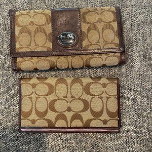 Used Authentic Coach Wallet and Checkbook Case